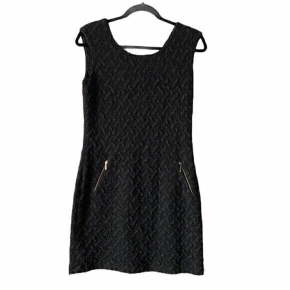 Julio Dress Size 6 Women's Sleeveless Zipper Pocket Dark Gray Geometric Midi - Picture 1 of 6